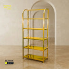 Modern Gold Display Shelf Stand Retouche Hub General Trading L.L.C