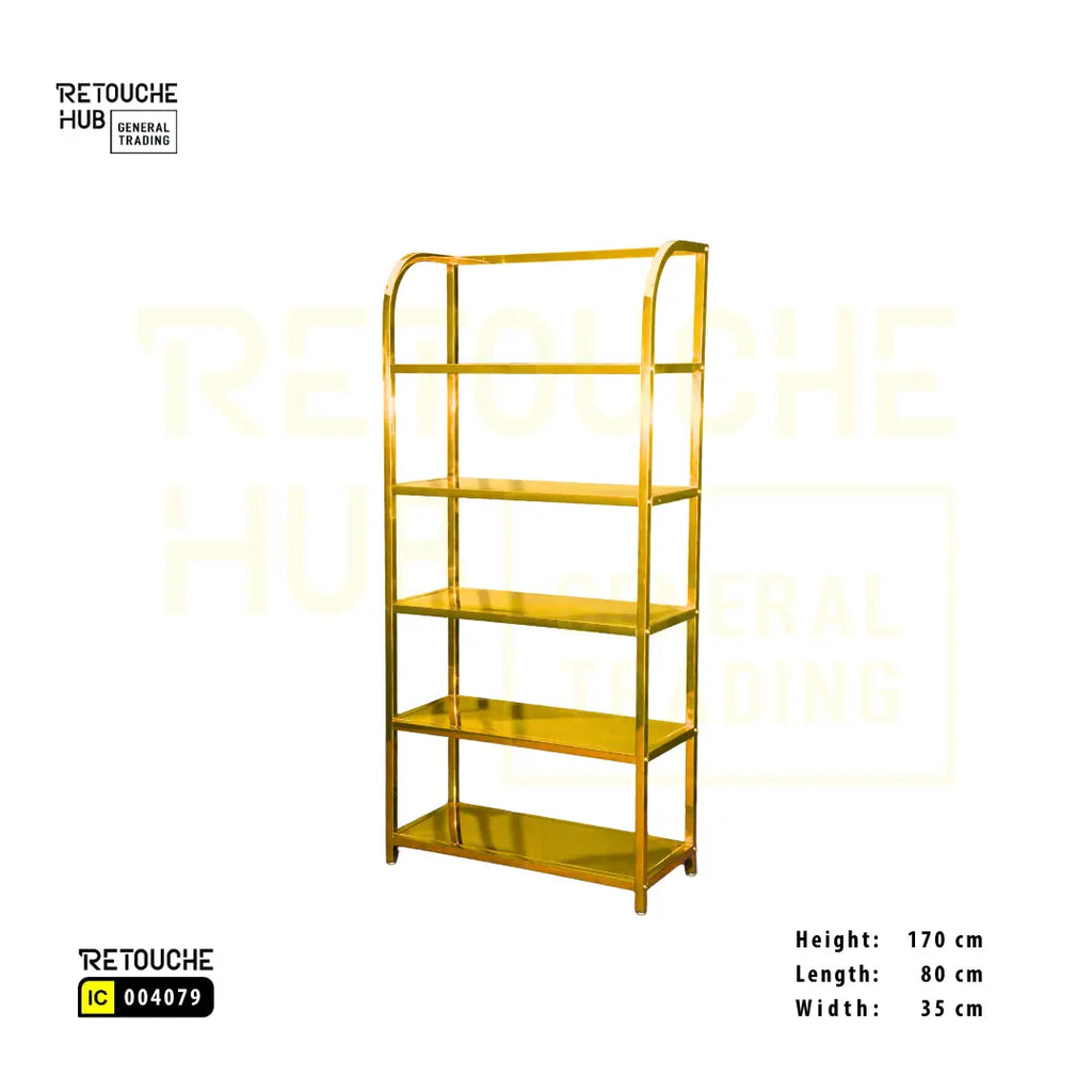 Modern Gold Display Shelf Stand Retouche Hub General Trading L.L.C