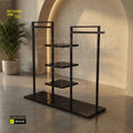 Modern Metal Clothing Display Stand With Center Shelves Retouche Hub General Trading L.L.C