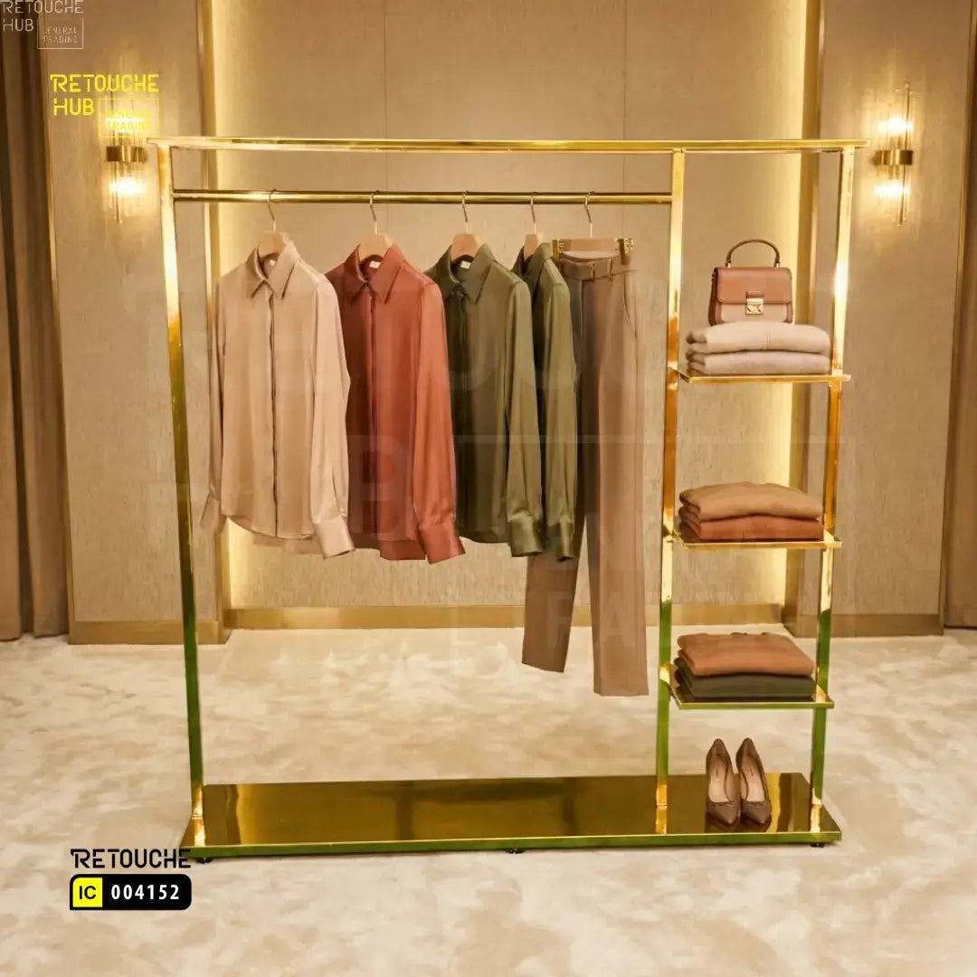 Modern Open Wardrobe  with Side Shelves and Hanging Rail Retouche Hub General Trading L.L.C