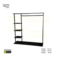 Modern Open Wardrobe  with Side Shelves and Hanging Rail Retouche Hub General Trading L.L.C