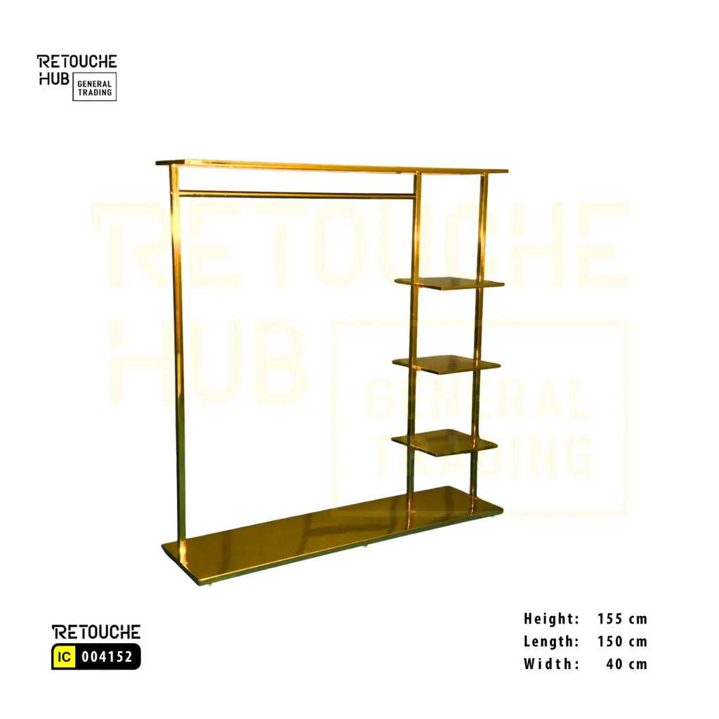 Modern Open Wardrobe  with Side Shelves and Hanging Rail Retouche Hub General Trading L.L.C