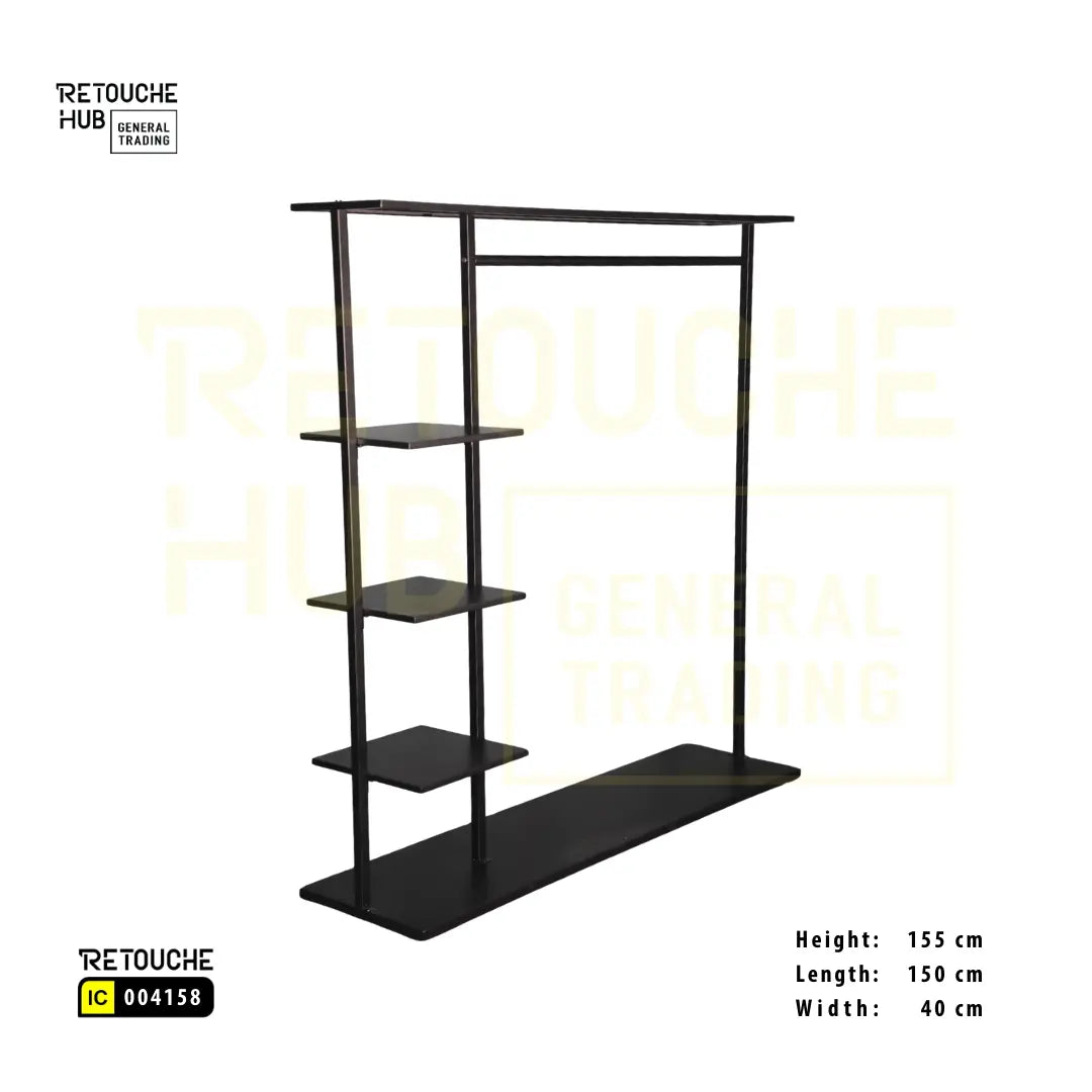 Modern Open Wardrobe  with Side Shelves and Hanging Rail Retouche Hub General Trading L.L.C
