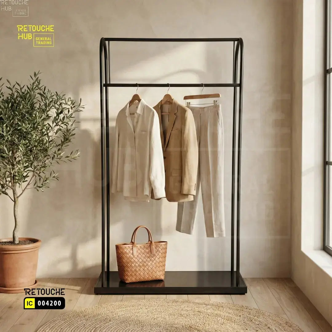 Modern Single Rail Metal Garment Rack Retouche Hub General Trading L.L.C