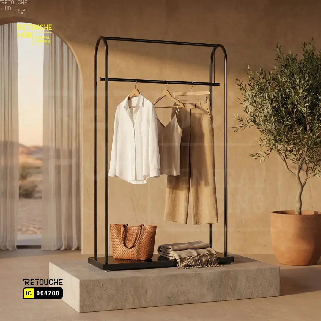 Modern Single Rail Metal Garment Rack Retouche Hub General Trading L.L.C