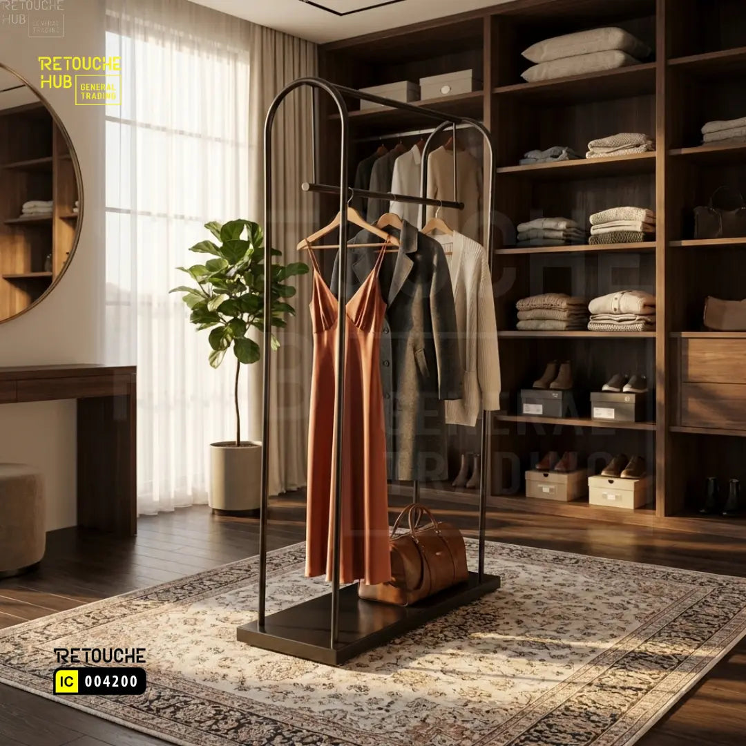 Modern Single Rail Metal Garment Rack Retouche Hub General Trading L.L.C