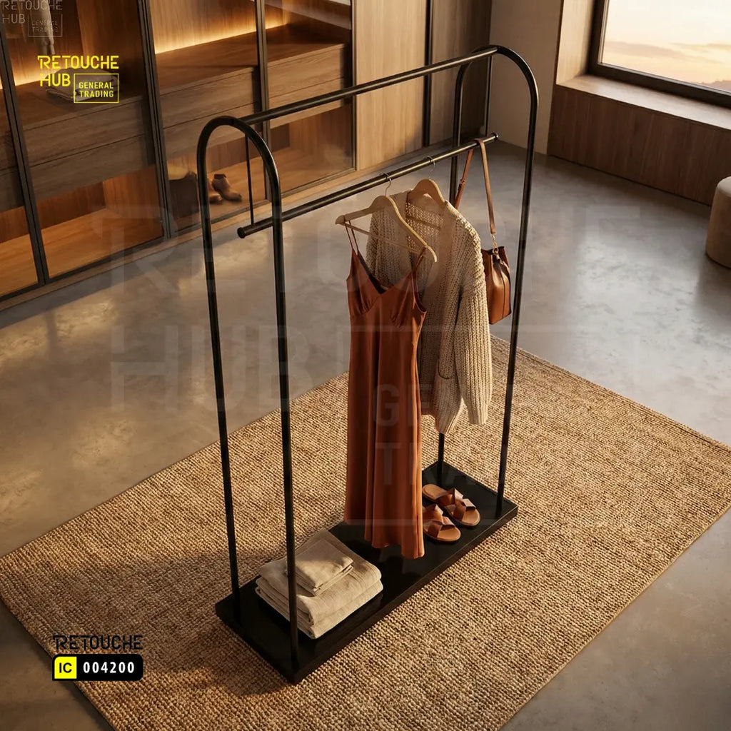 Modern Single Rail Metal Garment Rack Retouche Hub General Trading L.L.C