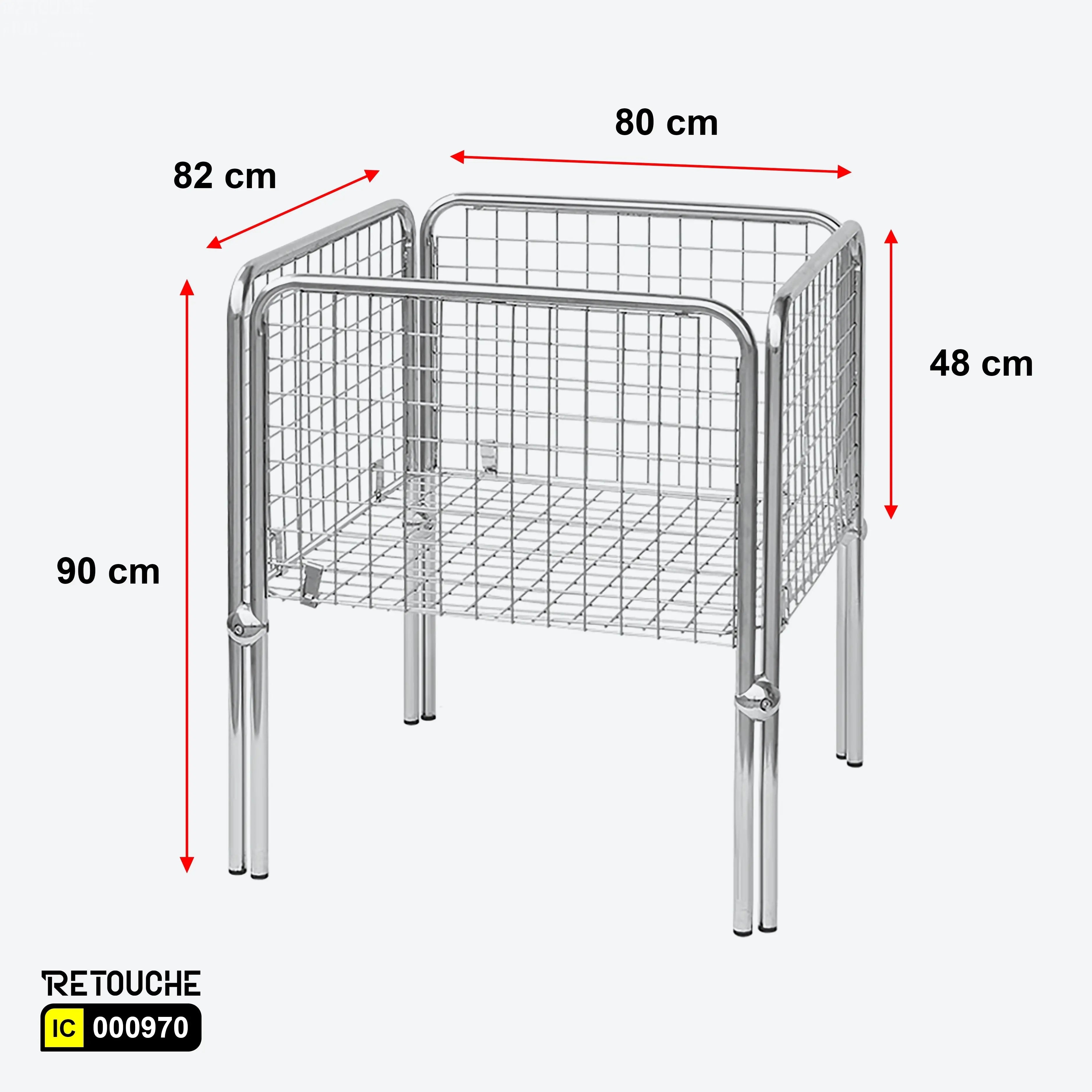 Multi-use Storage Basket, Metal, Chrome Plated Supermarket Equipment