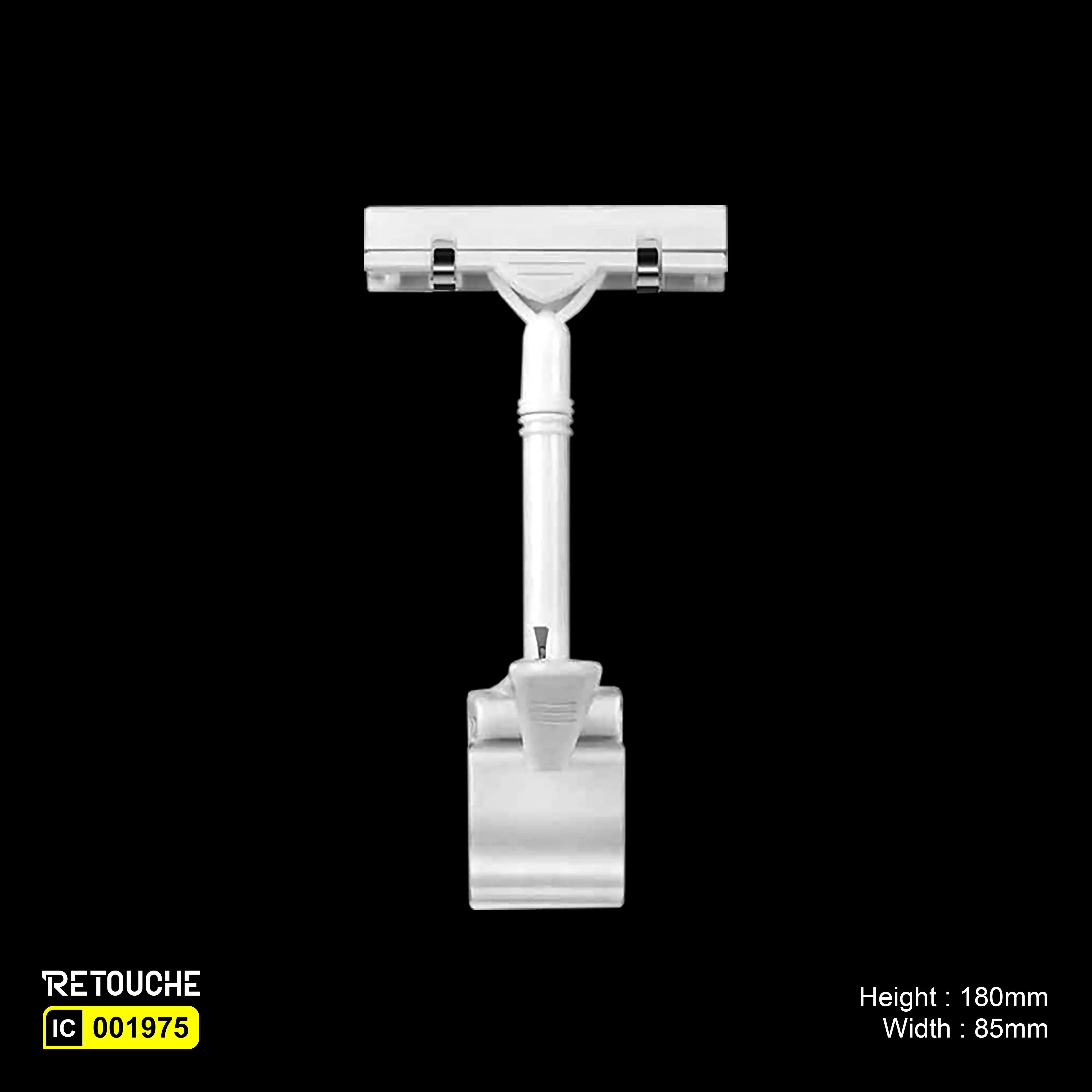 POP Plastic Adjustable Clip Sign Holder, White (AJ-166) Supermarket Equipment