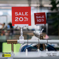 POP Plastic Adjustable Clip Sign Holder, White (AJ-166) Supermarket Equipment
