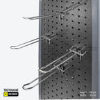Pegboard Floor Standing Display Stand, 4-Sided, Rotatable, Metal Displays & Showcases