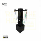 Perforated Cylinder Stand, Rotatable, with Two Wooden Drawers Retouche Hub General Trading L.L.C