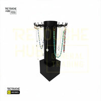 Perforated Cylinder Stand, Rotatable, with Two Wooden Drawers Retouche Hub General Trading L.L.C