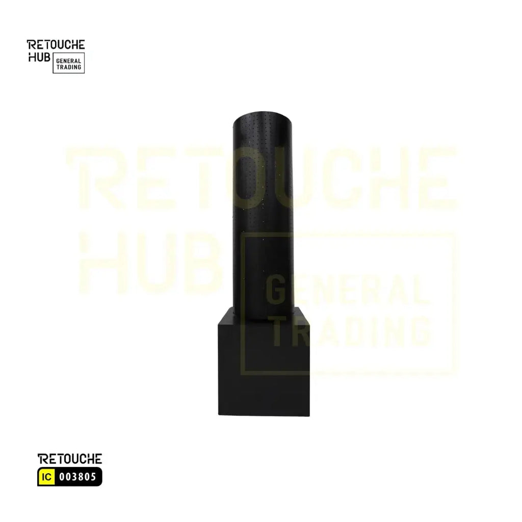 Perforated Cylinder Stand, Rotatable, with Two Wooden Drawers Retouche Hub General Trading L.L.C