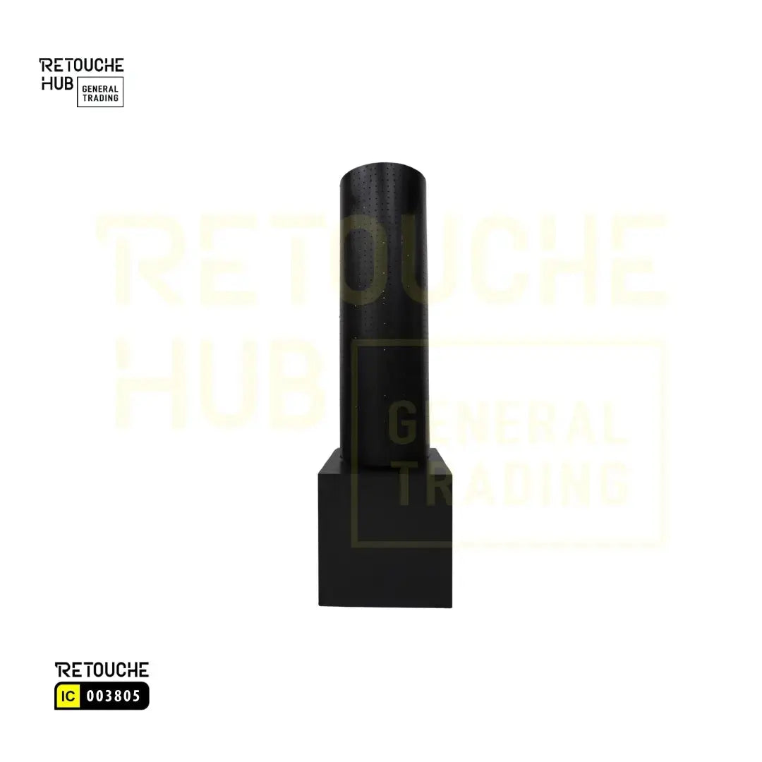 Perforated Cylinder Stand, Rotatable, with Two Wooden Drawers Retouche Hub General Trading L.L.C