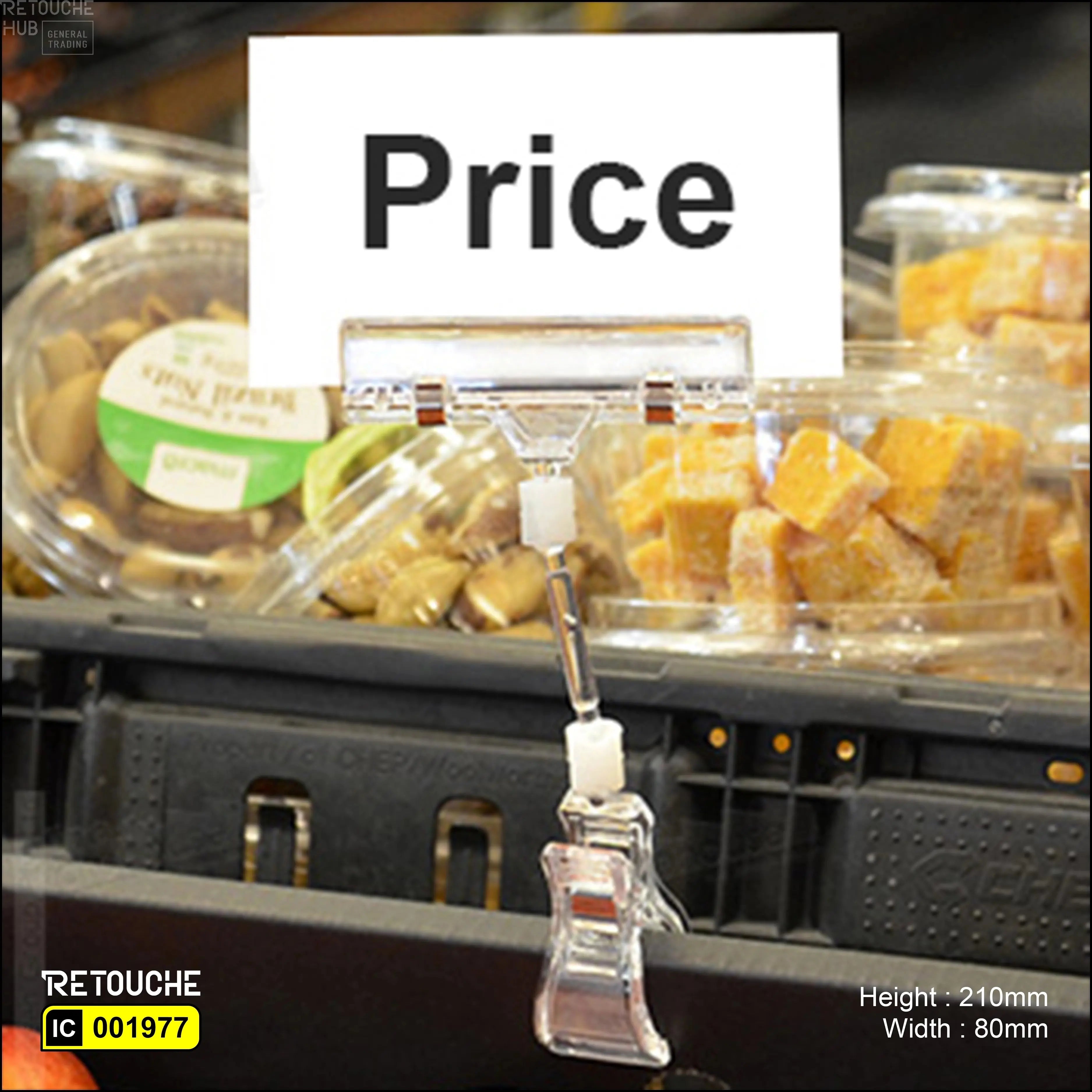 Pop Clip Sign Holders, Clear Plastic Supermarket Equipment
