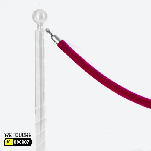 Red Velvet Queue Rope with Silver Hooks (Td-150-S) Clothes Hanging Stands