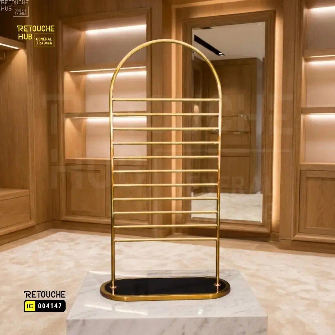 Scarf & Hijab Display Stand | Gold - Black Retouche Hub General Trading L.L.C
