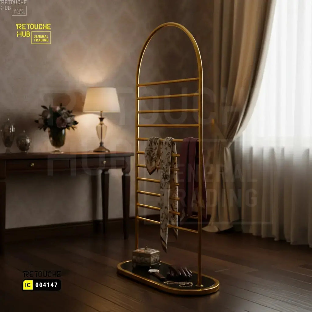 Scarf & Hijab Display Stand | Gold - Black Retouche Hub General Trading L.L.C