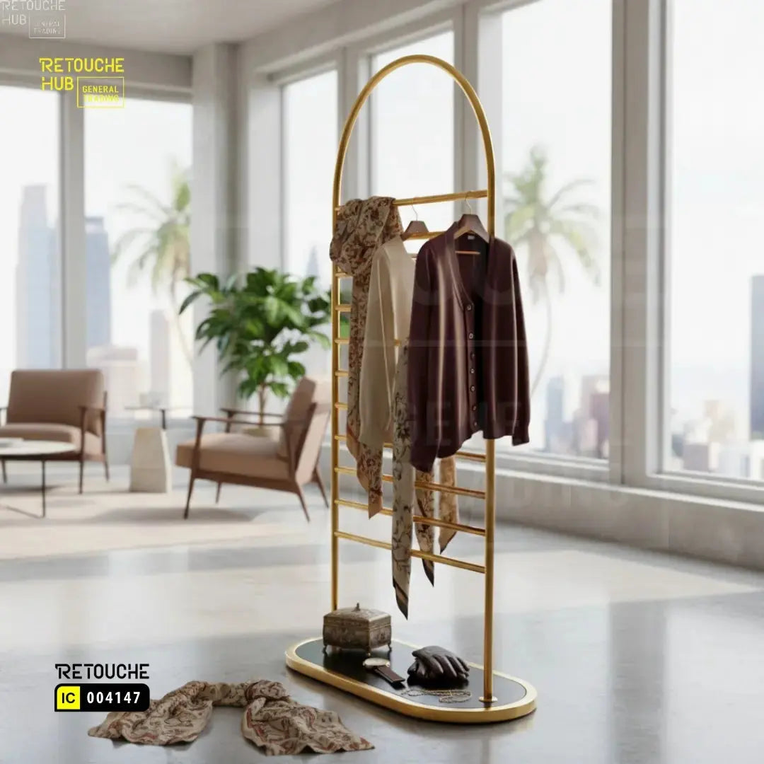 Scarf & Hijab Display Stand | Gold - Black Retouche Hub General Trading L.L.C