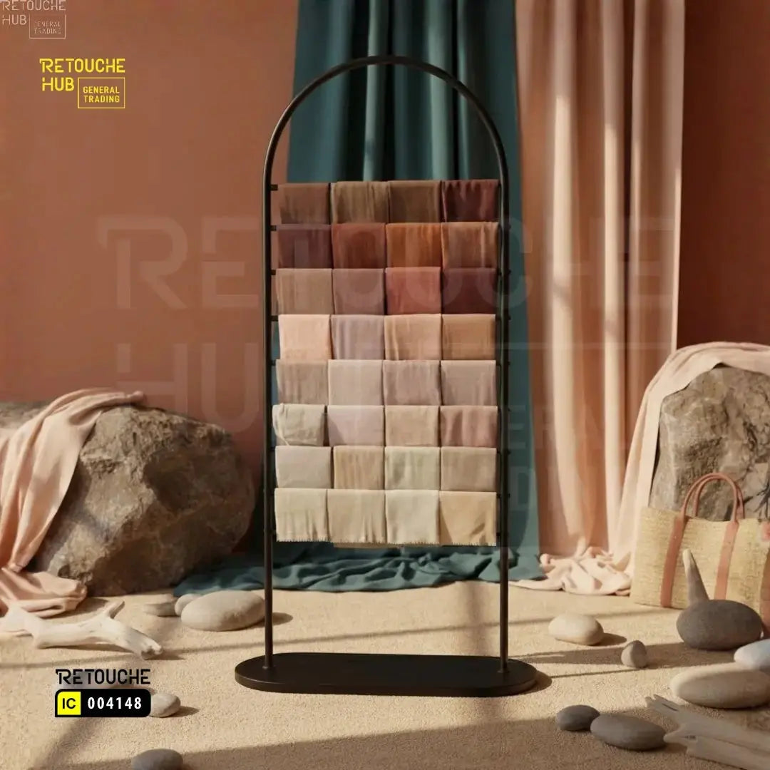 Scarf & Hijab Display Stand | Gold - Black Retouche Hub General Trading L.L.C