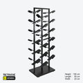 Shoe Display Stand, Double-Sided , 36 Adjustable Holders, Matte Black Color Displays & Showcases
