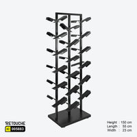 Shoe Display Stand, Double-Sided , 36 Adjustable Holders, Matte Black Color Displays & Showcases