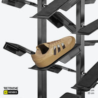 Shoe Display Stand, Double-Sided , 36 Adjustable Holders, Matte Black Color Displays & Showcases