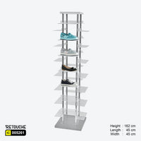 Shoes Display Rack Stand, Metal with 28 Acrylic Shelves Shelving Systems