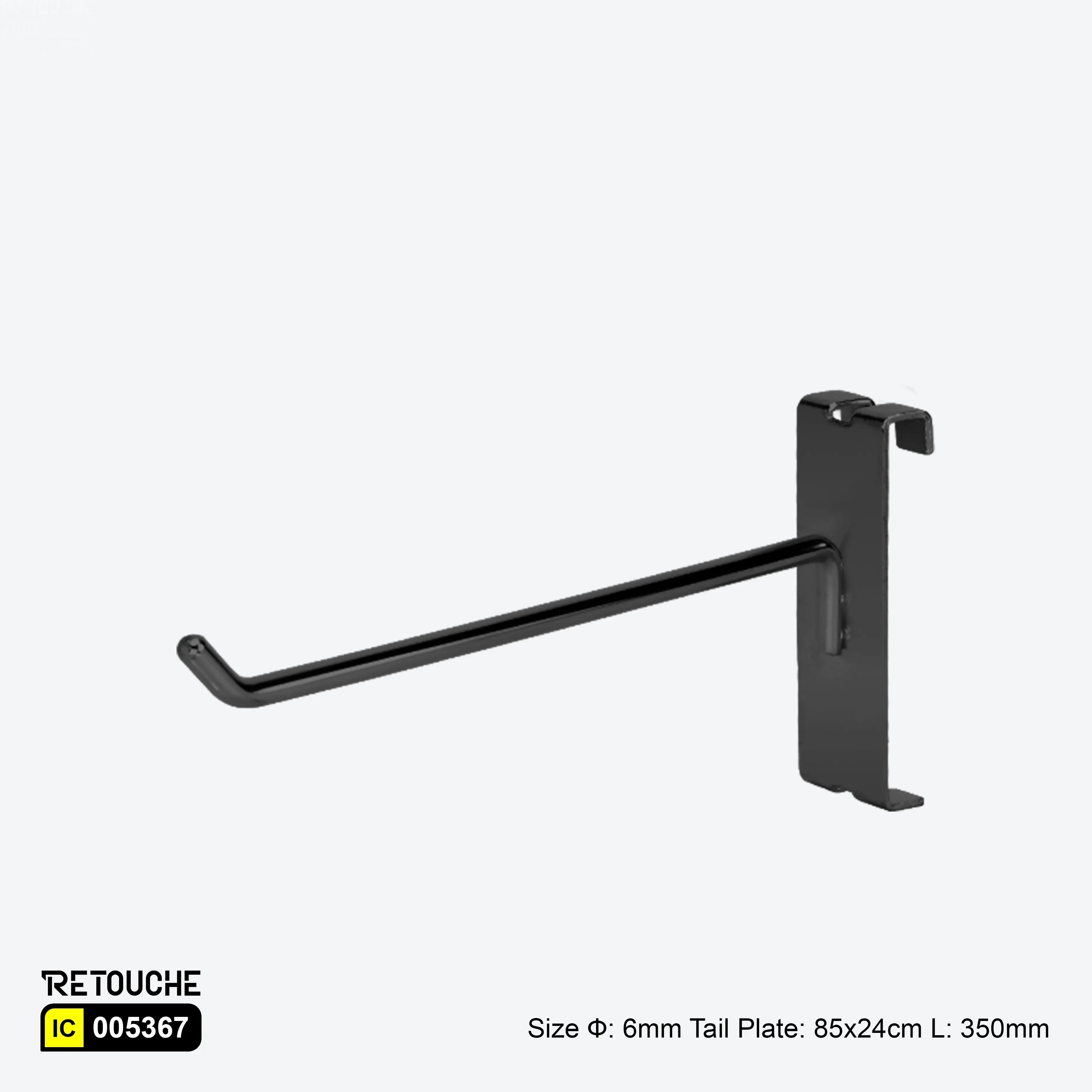 Single Prong Display Hook for Gridwall Panel, Metal ,Black Grid Panels & Accessories