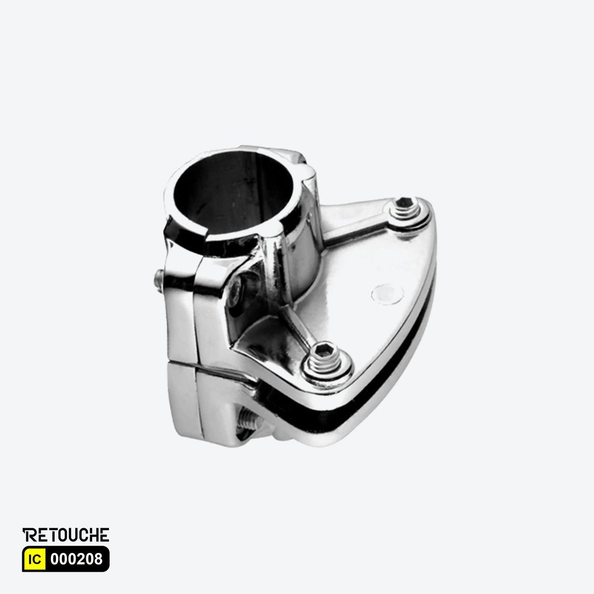 Single-Sided Connector to Fix Panels with Pipe Ø : 25mm, Metal, Chrome Finish Round Tube & Accessories