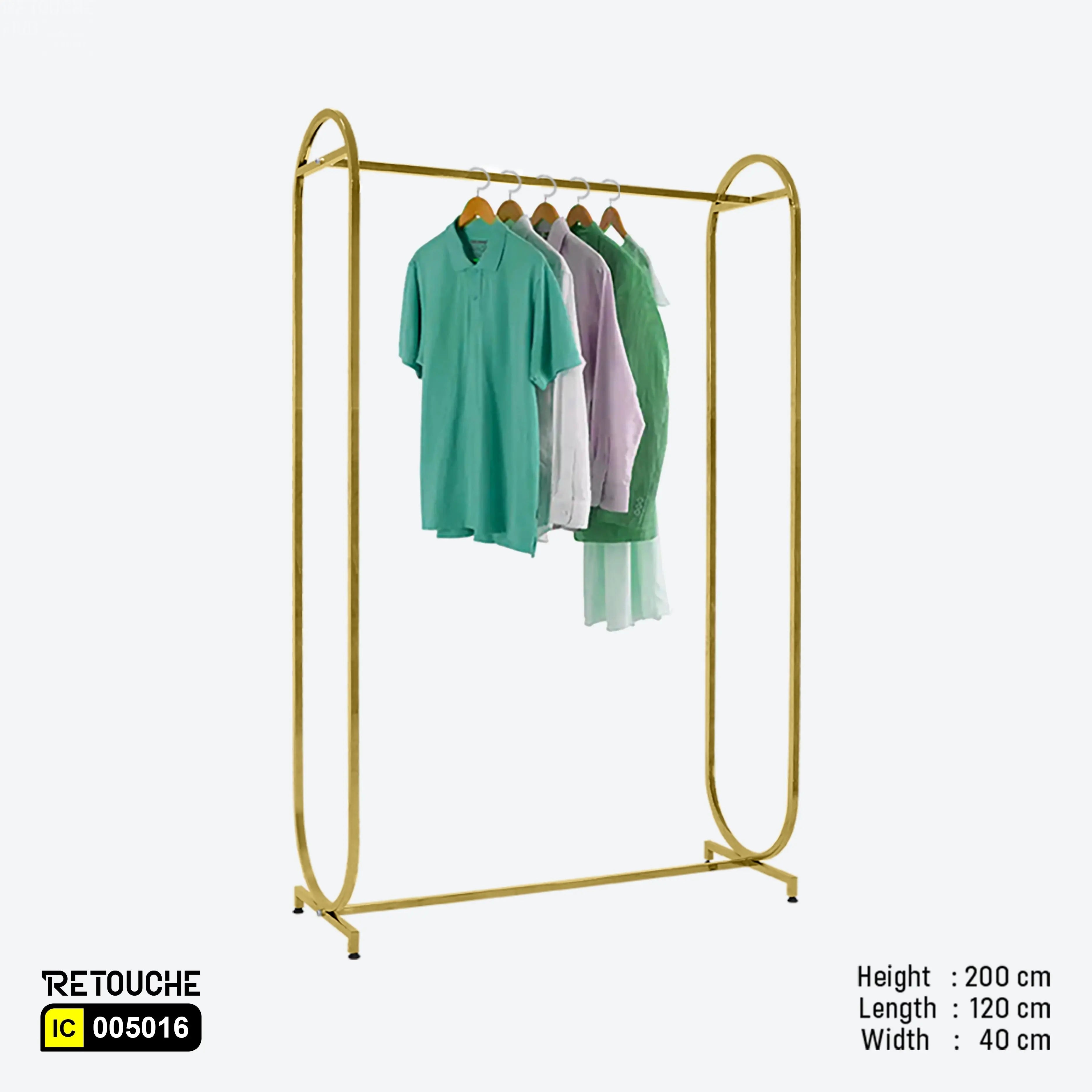 Metal garment clothes hanging stand, Gold metal frame clothes rack
Durable wardrobe organizer stand, Stylish garment display rack,
Modern clothes rack with gold frame, Elegant clothes hanging solution
Minimalist wardrobe organizer, Durable garment rack for home or boutique, Sophisticated gold clothes stand, Luxurious garment hanging stand