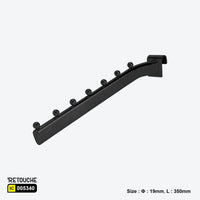 Sloped Display Hook for Oval Crossbar, with Beads, Metal Oval Tube & Accessories
