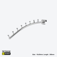 Sloped Display Hook for Oval Crossbar, with Beads, Metal Oval Tube & Accessories