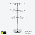 Spinner Display Rack Stand, 3-Tier with 24 Hooks, Countertop, Metal, Chr Displays & Showcases