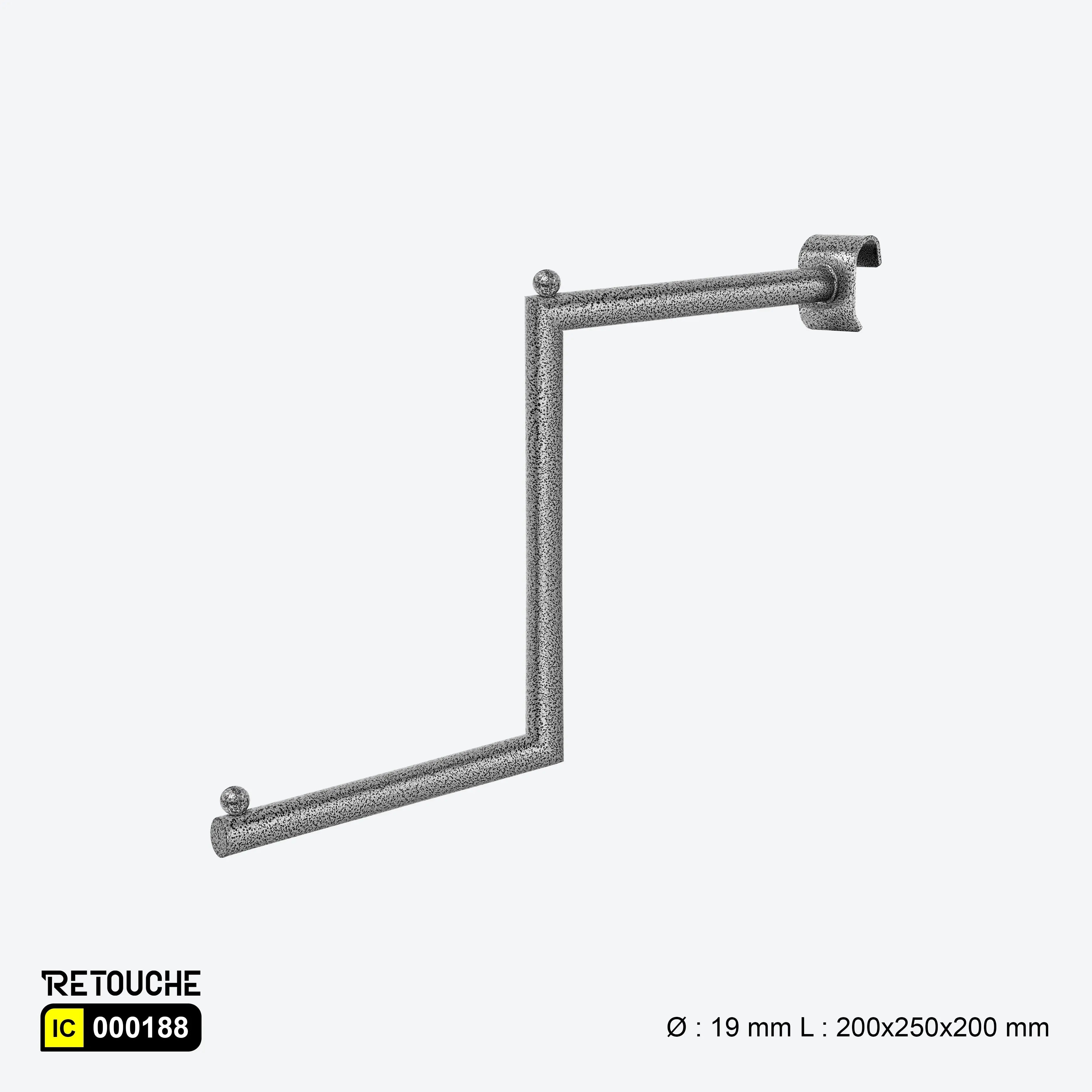 Stepped Display Hook for Oval Crossbar, with Beads, Metal Oval Tube & Accessories