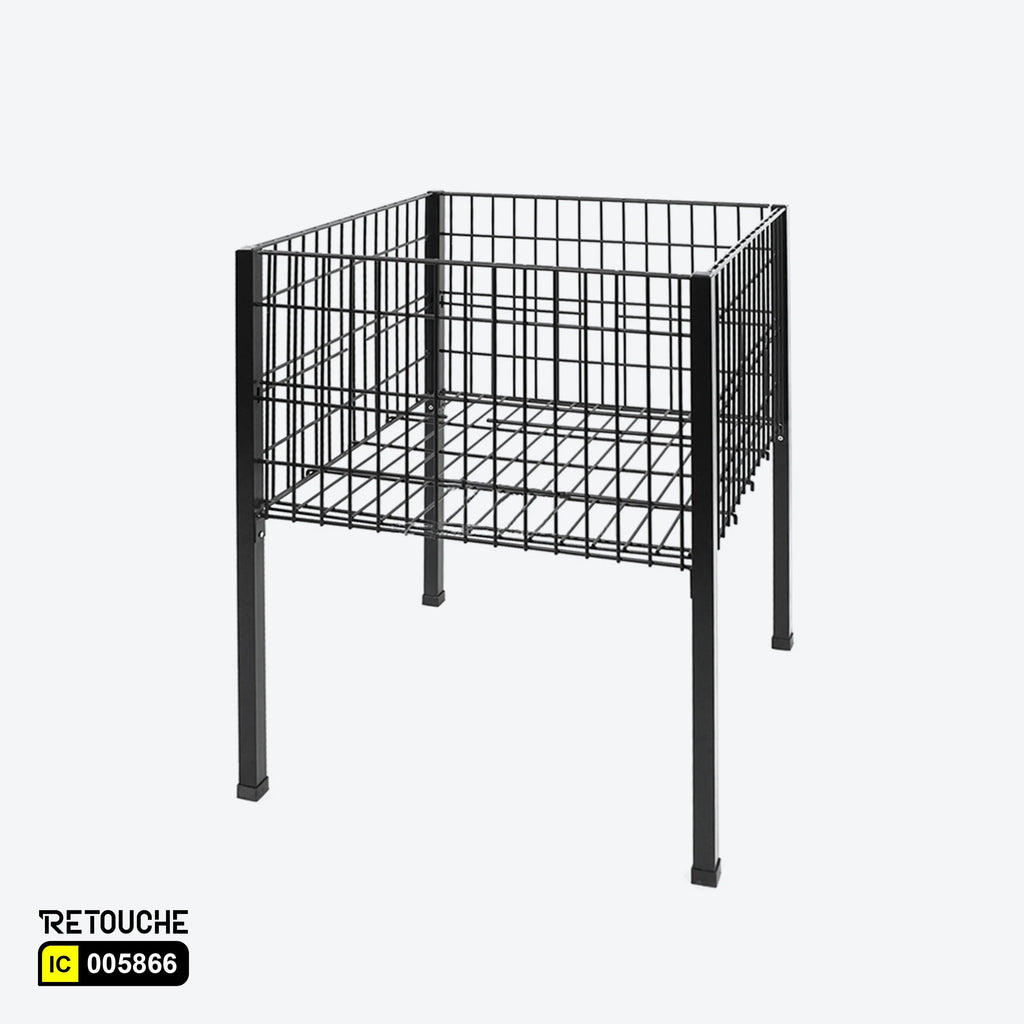 Storage Basket, Metal, Black Supermarket Equipment