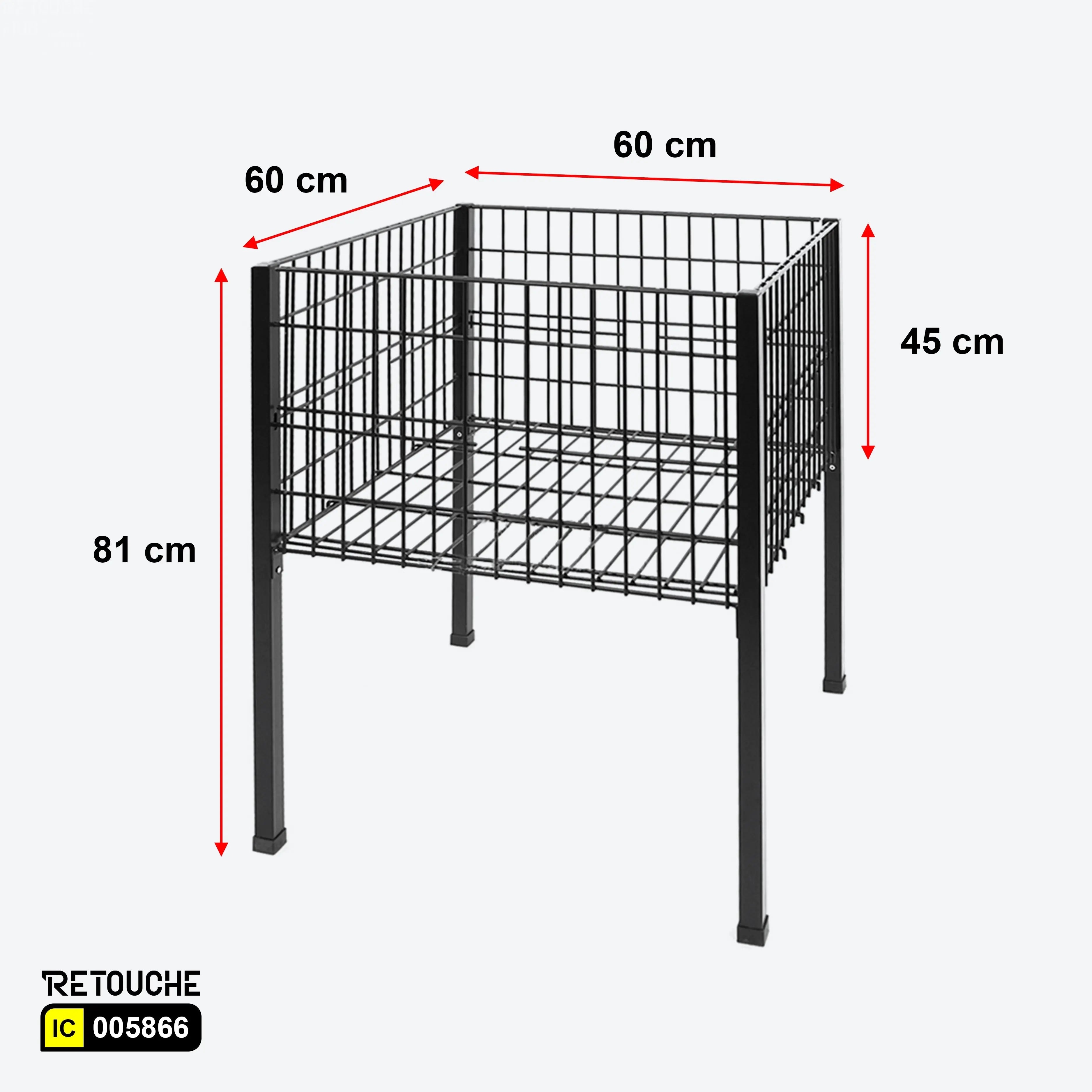 Storage Basket, Metal, Black Supermarket Equipment