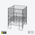 Storage Wire Bin, Foldable, Metal, Silver Color ( Zinc ) Supermarket Equipment
