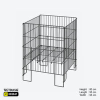 Storage Wire Bin, Foldable, Metal, Silver Color ( Zinc ) Supermarket Equipment