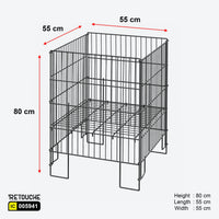 Storage Wire Bin, Foldable, Metal, Silver Color ( Zinc ) Supermarket Equipment