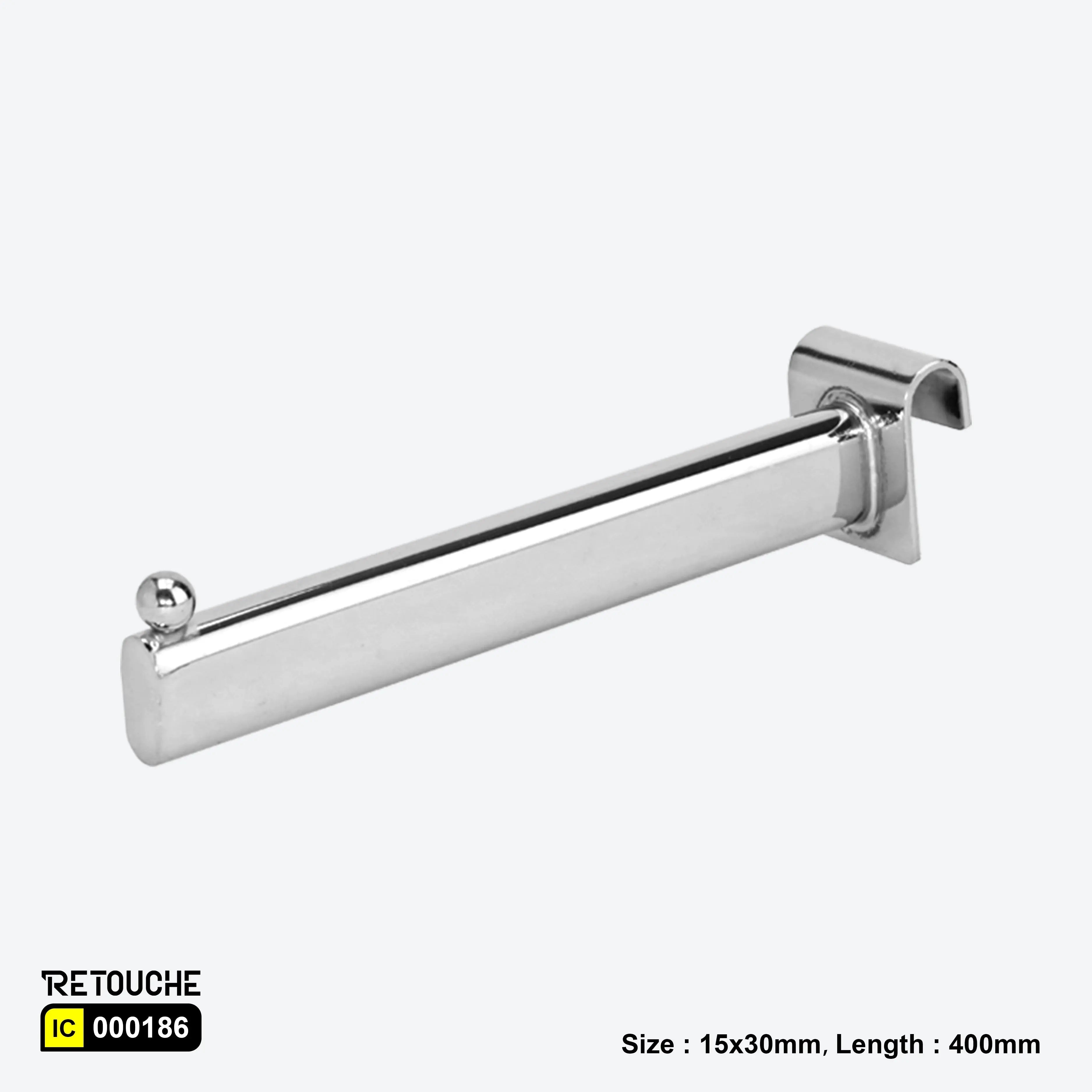 Straight Display Hook for Oval Crossbar, with Bead, Metal ,Chrome Oval Tube & Accessories