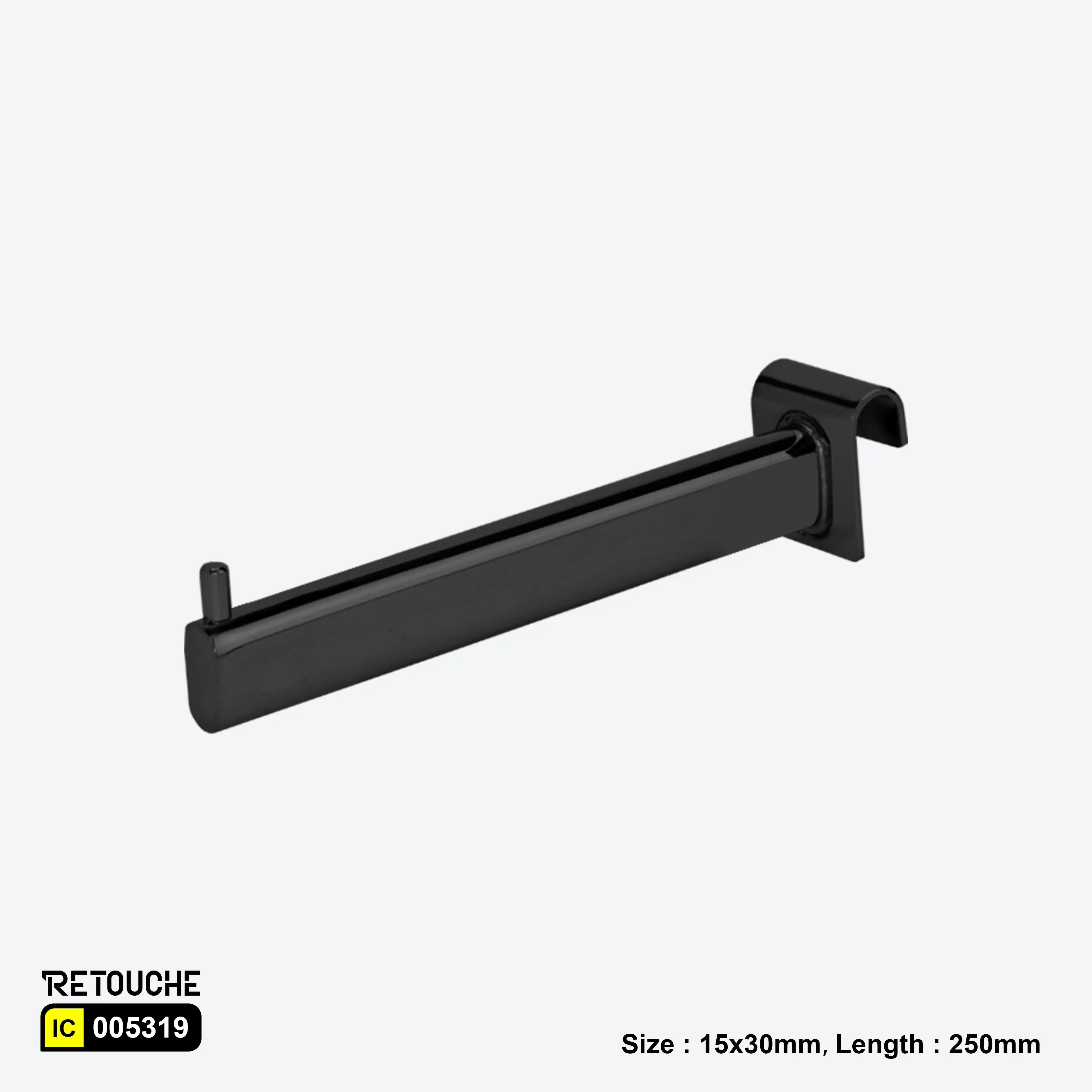 Straight Display Hook for Oval Crossbar, with Pin, Metal ,Black Oval Tube & Accessories