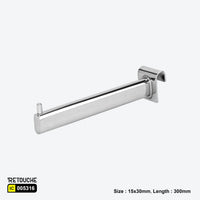 Straight Display Hook for Oval Crossbar, with Pin, Metal ,Chrome Oval Tube & Accessories