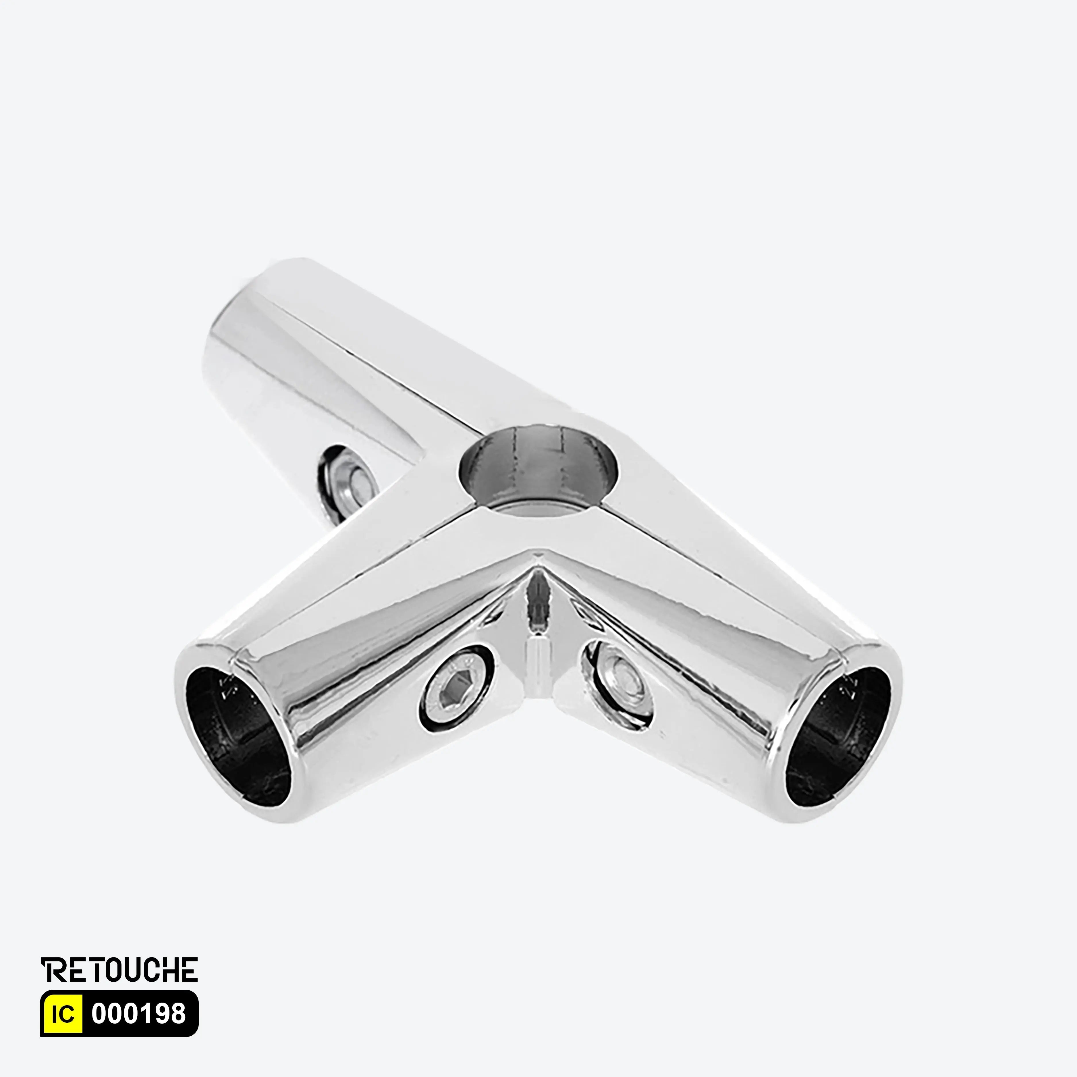 Tube Connector, Fit for 25mm Round tube ,Metal, Chrome Round Tube & Accessories