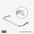U Bar 60cm/30cm for Upright System, with 2 Beads, Metal, Chrome Variant Systems