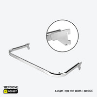 U Bar 60cm/30cm for Upright System, with 2 Beads, Metal, Chrome Variant Systems