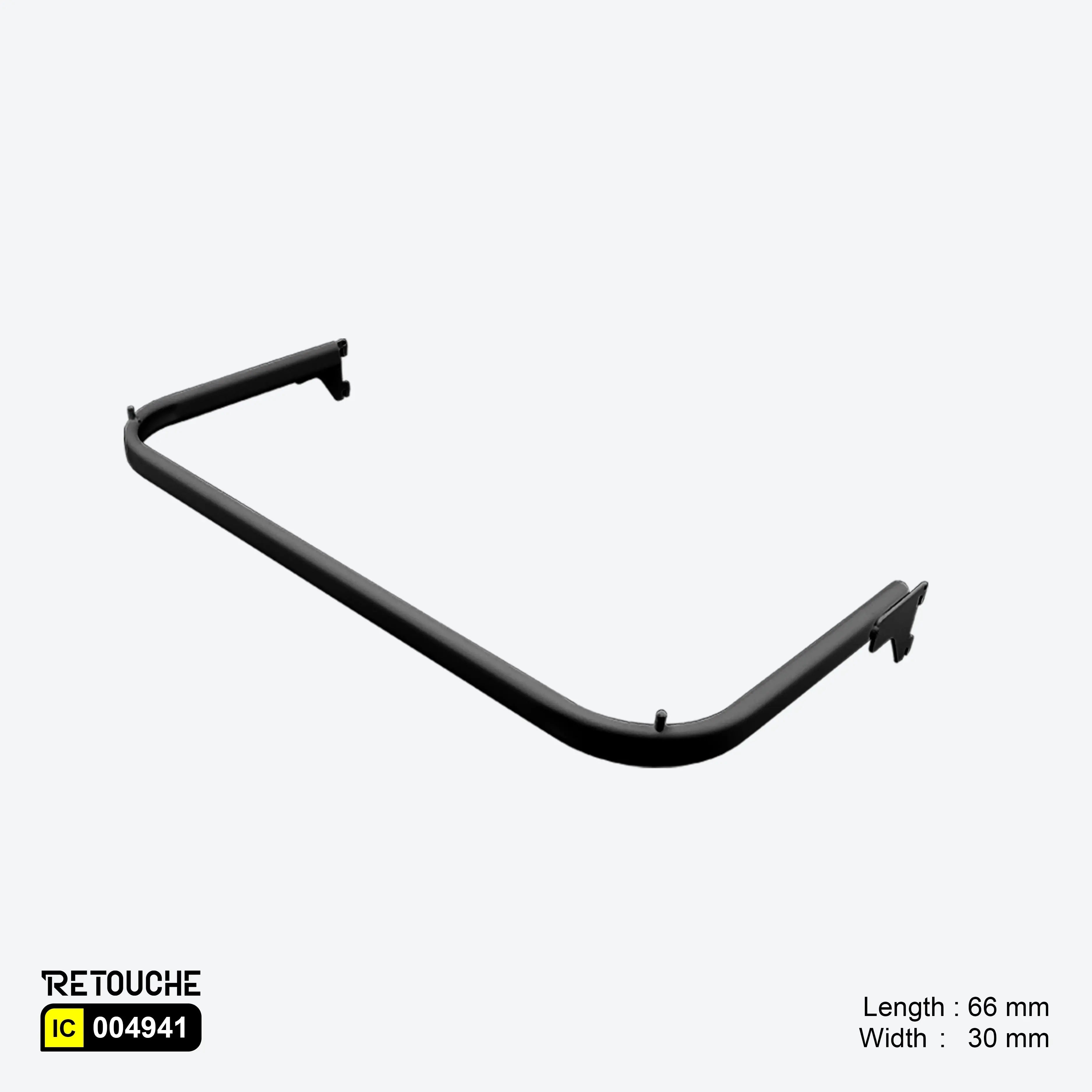 U-Shaped Oval Tube Bar for Upright System, with 2 Pins, Metal, Black Variant Systems