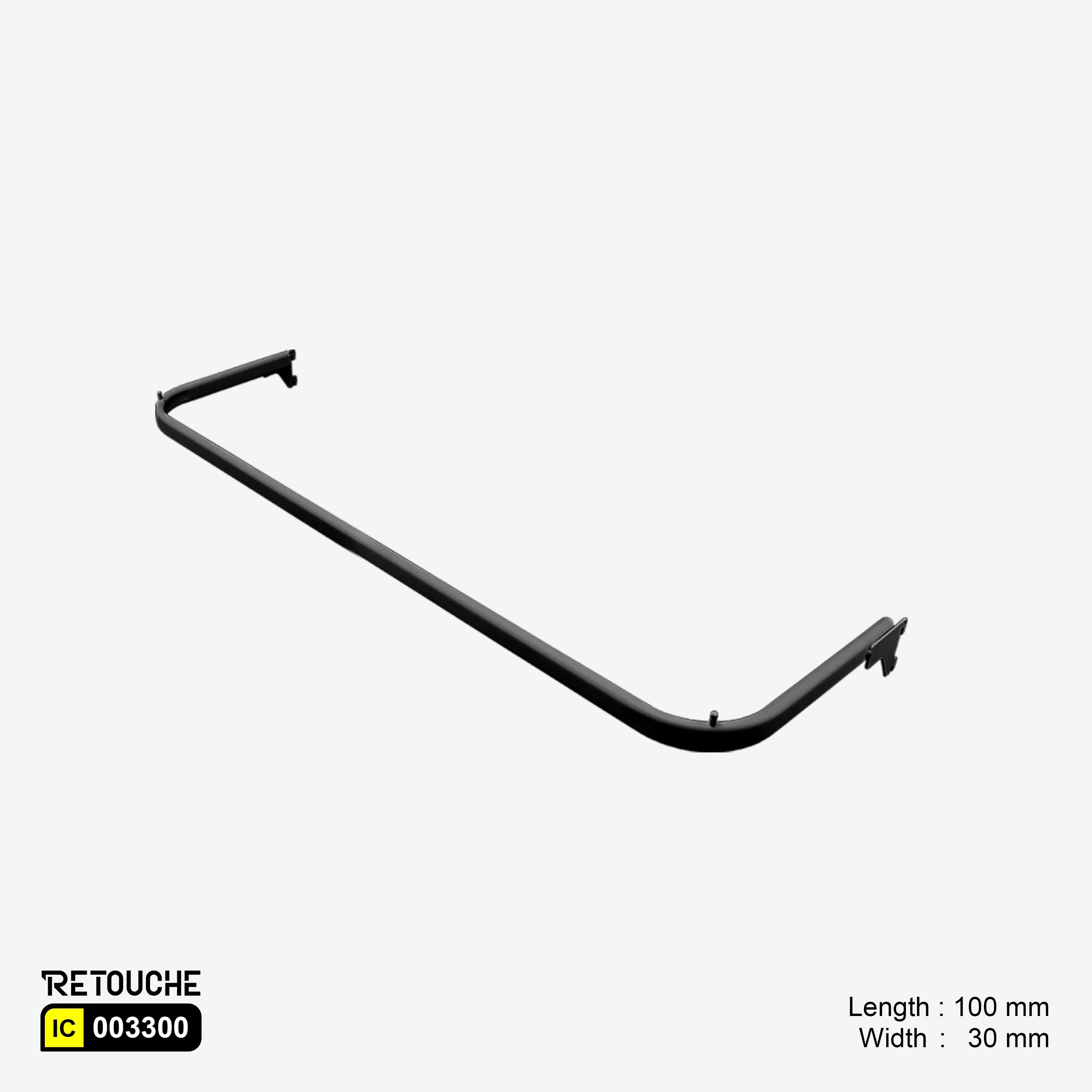 U-Shaped Oval Tube Bar for Upright System, with 2 Pins, Metal, Black Variant Systems