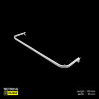 U-Shaped Oval Tube Bar for Upright System, with 2 Pins, Metal, White Variant Systems